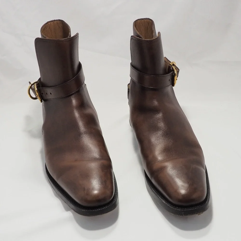 Ralph Lauren Wellington Jodhpur Boots Mens 10.5 Brown Leather Purple Label Italy